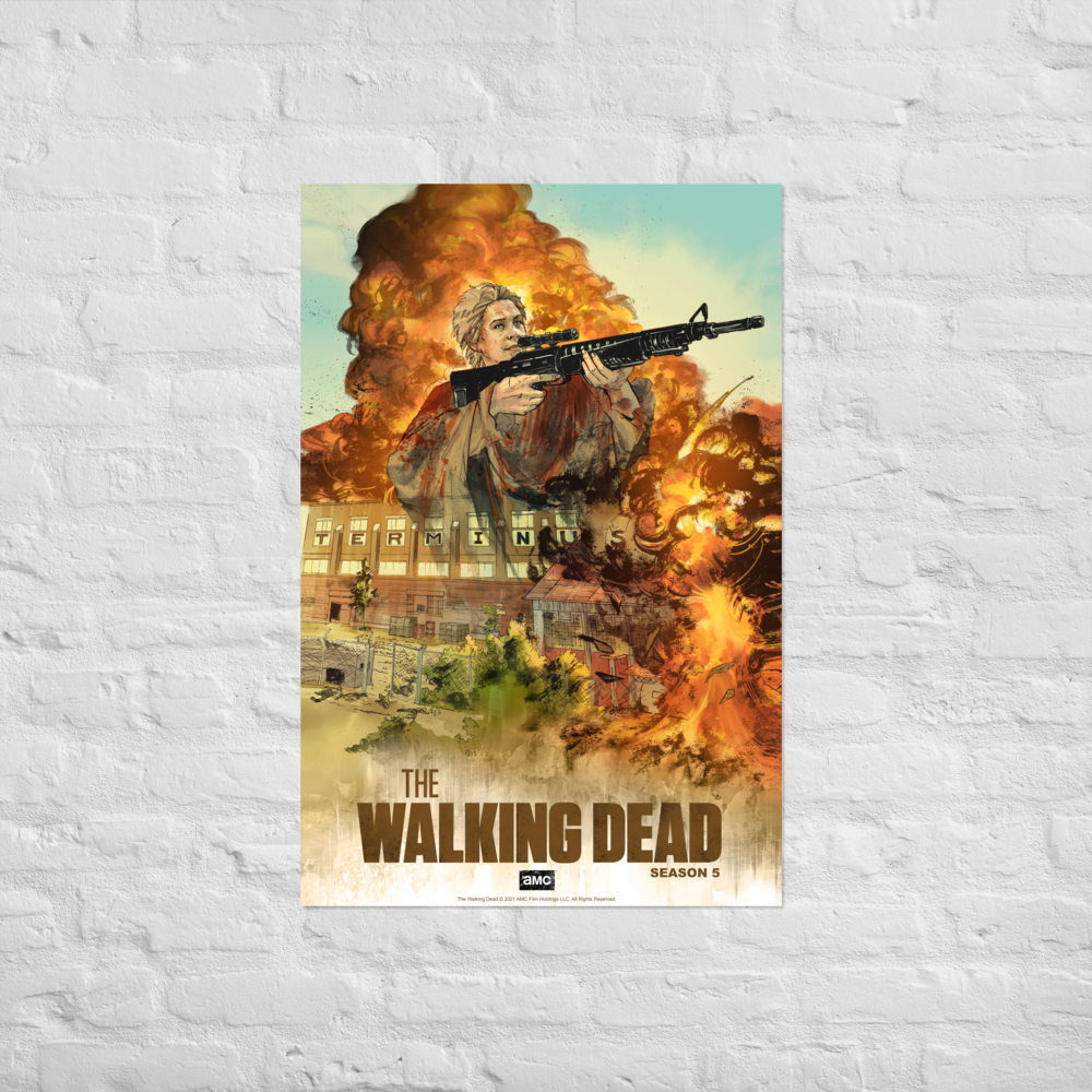 11 Weeks of TWD – Season 5 by Ariela Kristantina and Bryan Valenza Premium Satin Poster