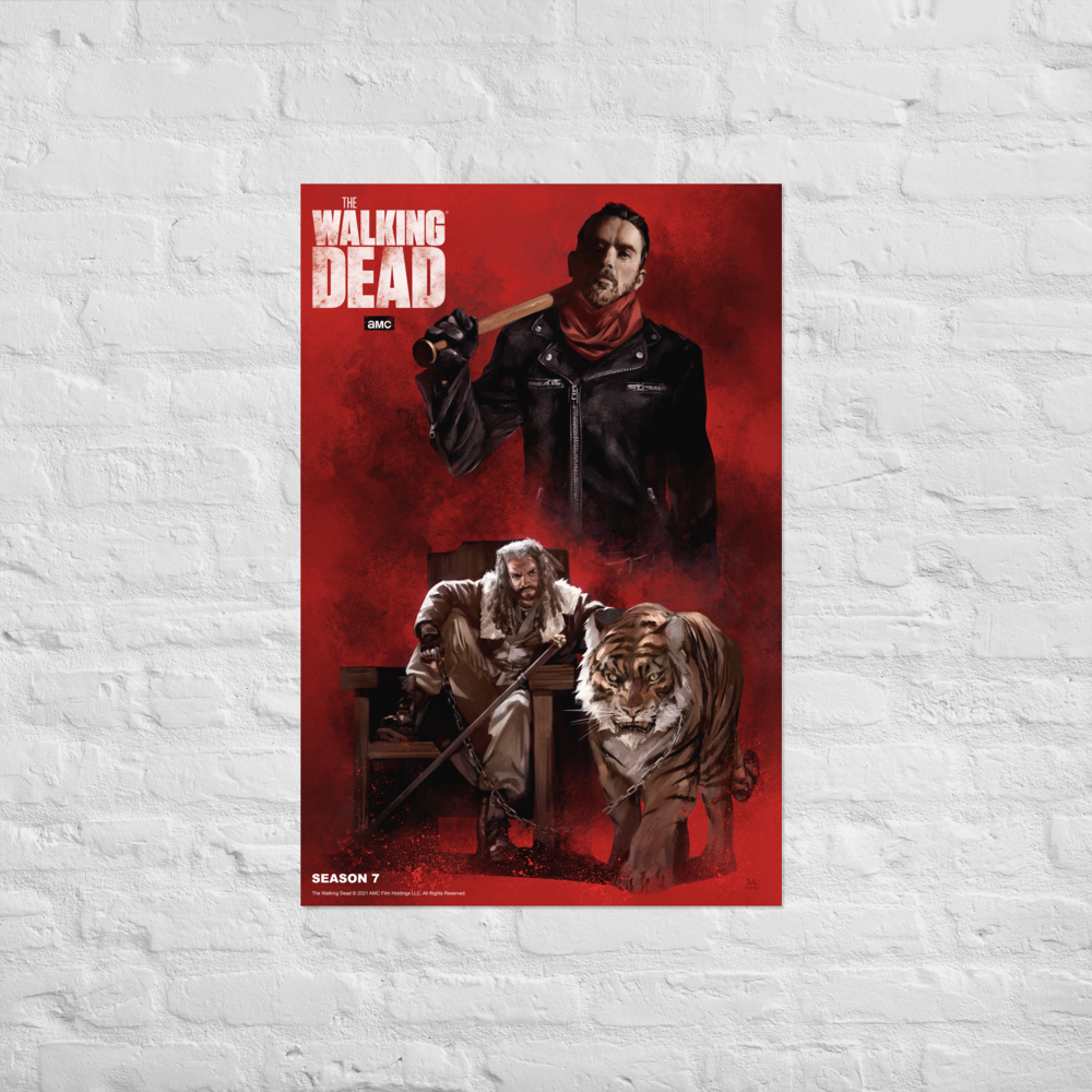 11 Weeks of TWD – Season 7 by Rafael de Latorre Premium Satin Poster