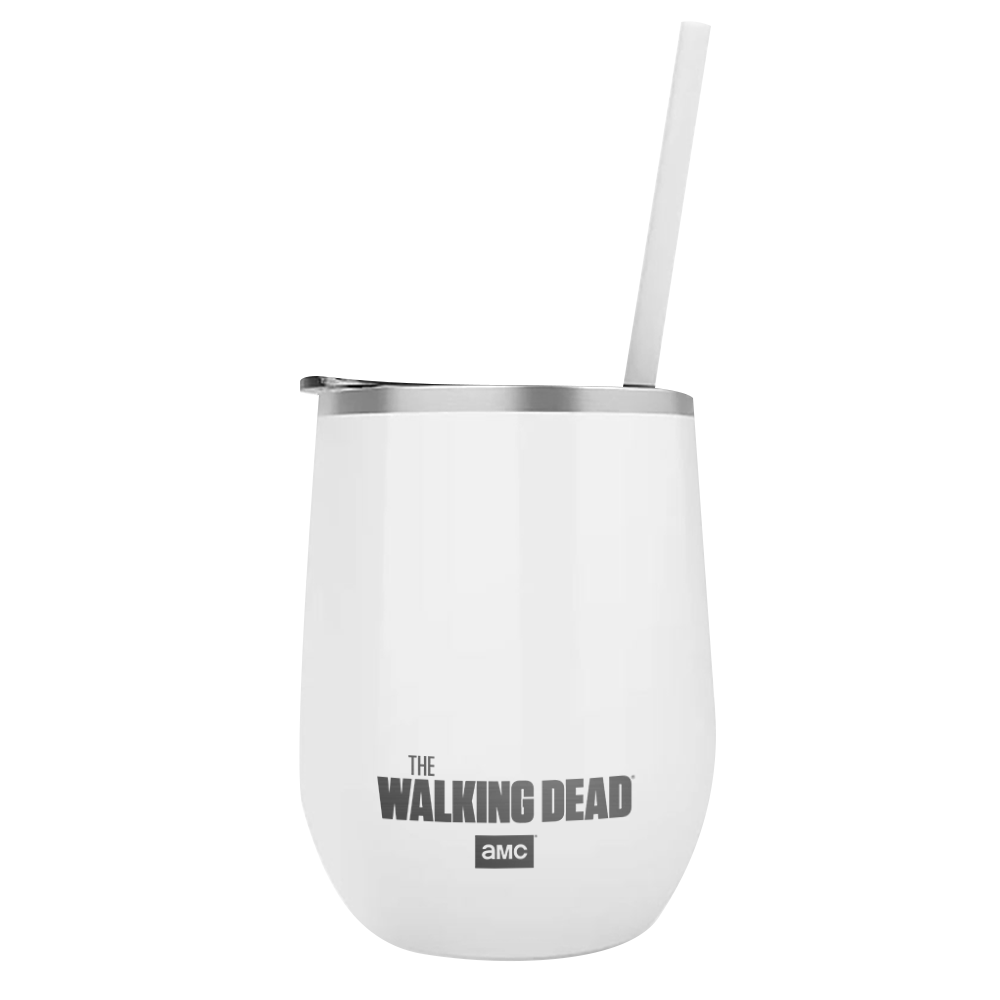 The Walking Dead Alexandria Laser Engraved Wine Tumbler with Straw-1