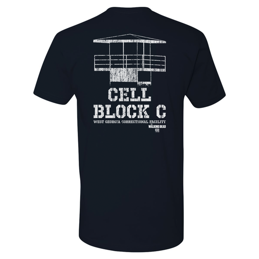 The Walking Dead Cell Block C Adult Short Sleeve T-Shirt-0