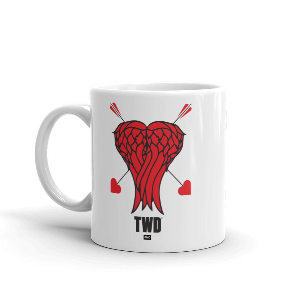 The Walking Dead Daryl Heart Wings White Mug