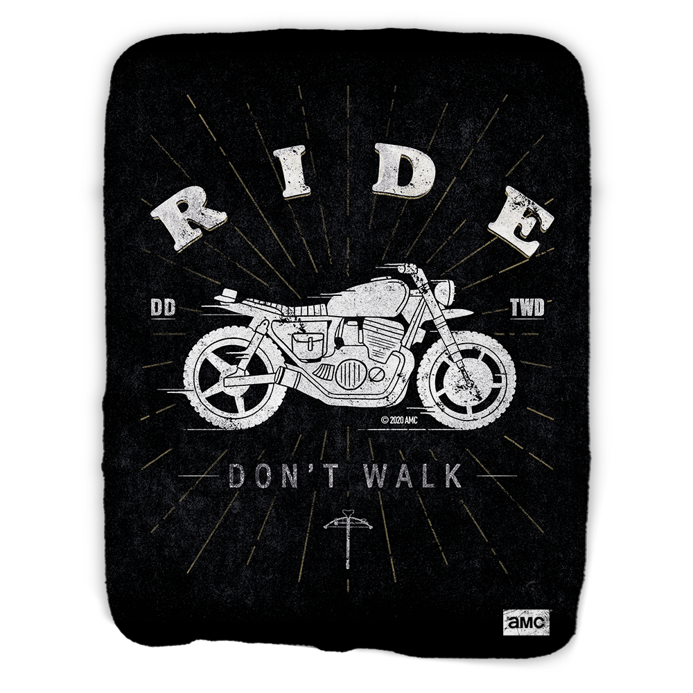 The Walking Dead Daryl Ride Don't Walk Sherpa Blanket-0
