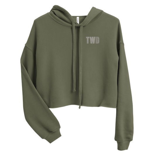 The Walking Dead Daryl's Wings Women's Fleece Crop Hooded Sweatshirt-3