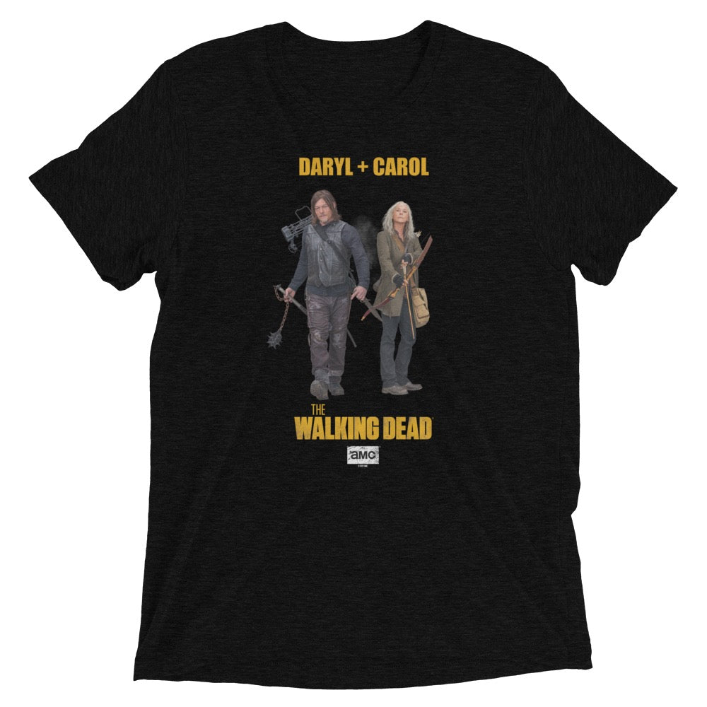 The Walking Dead Daryl + Carol Adult Tri-Blend T-Shirt-0