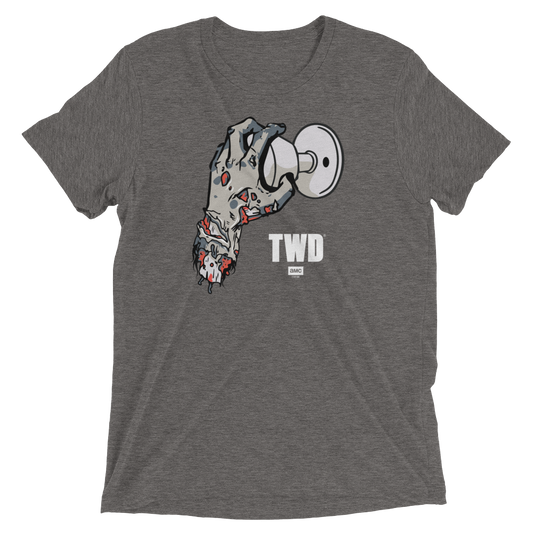 The Walking Dead Doorknob Adult Tri-Blend T-Shirt-2