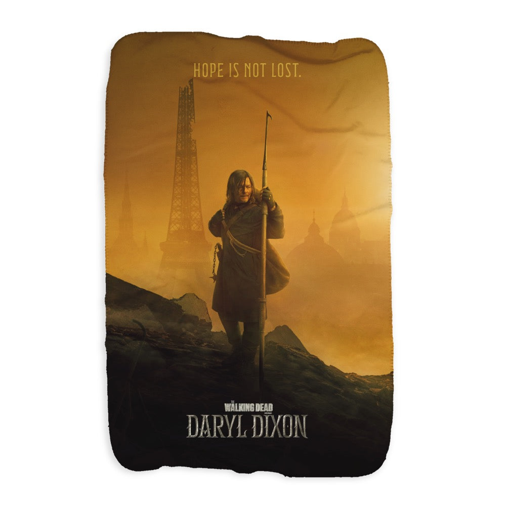 The Walking Dead Daryl Dixon Key Art Sherpa Blanket-4