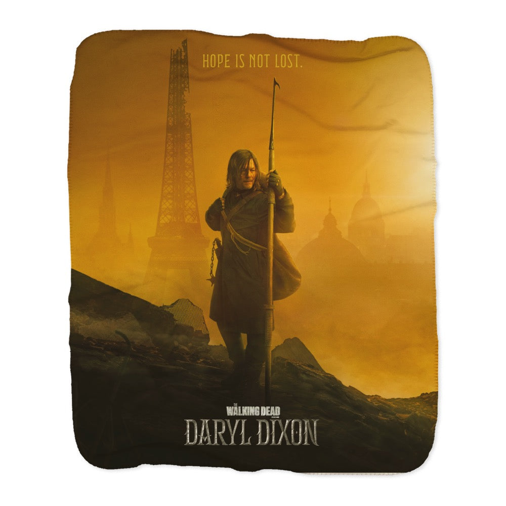 The Walking Dead Daryl Dixon Key Art Sherpa Blanket-2