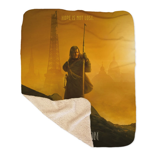 The Walking Dead Daryl Dixon Key Art Sherpa Blanket-3