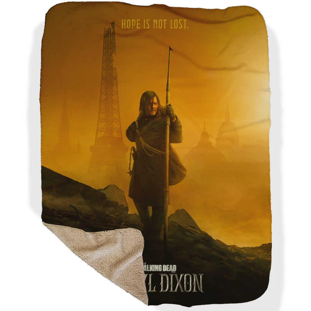 The Walking Dead Daryl Dixon Key Art Sherpa Blanket-1
