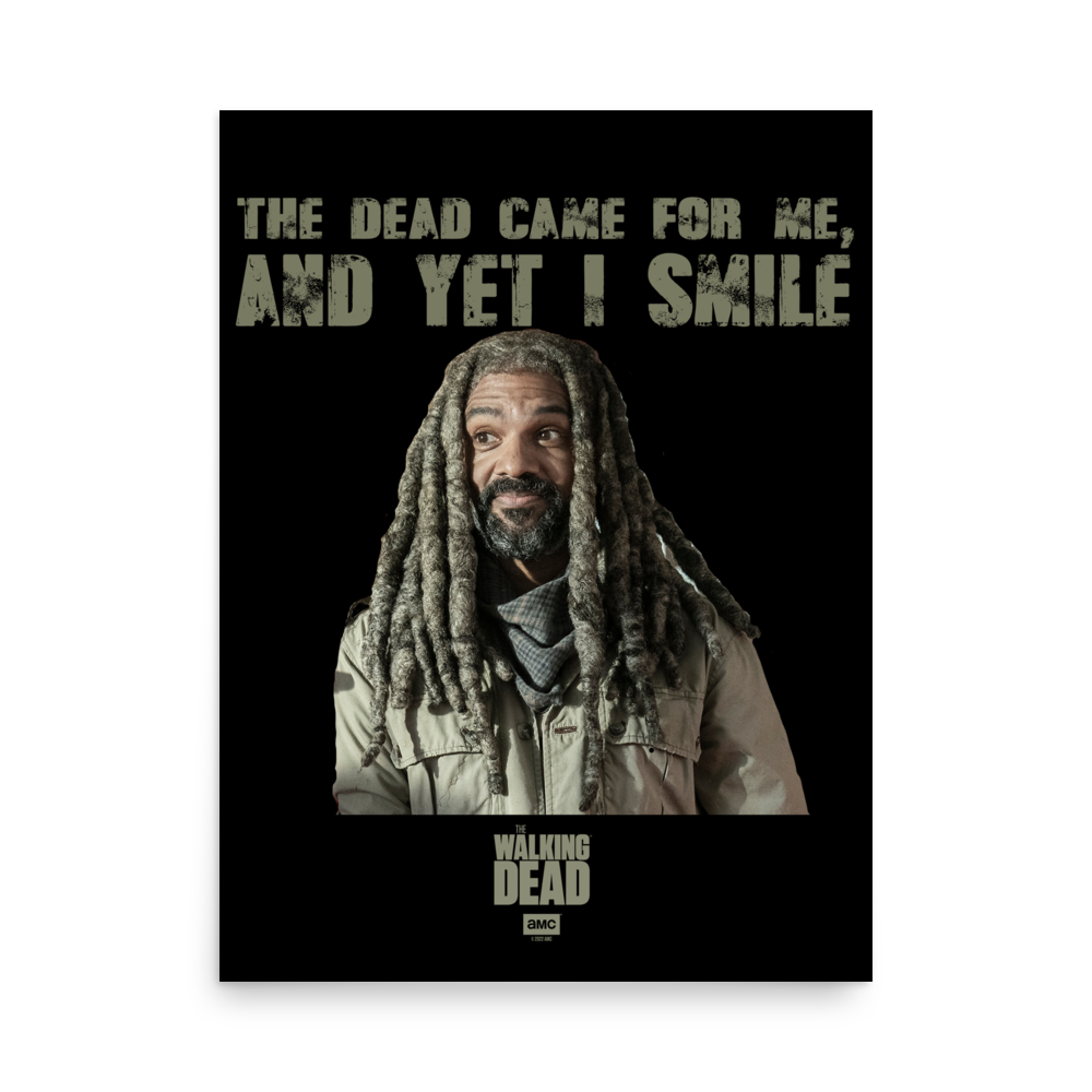 The Walking Dead Ezekiel And Yet I Smile Premium Satin Poster