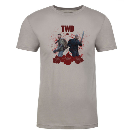 The Walking Dead Floral Adult Short Sleeve T-Shirt-0