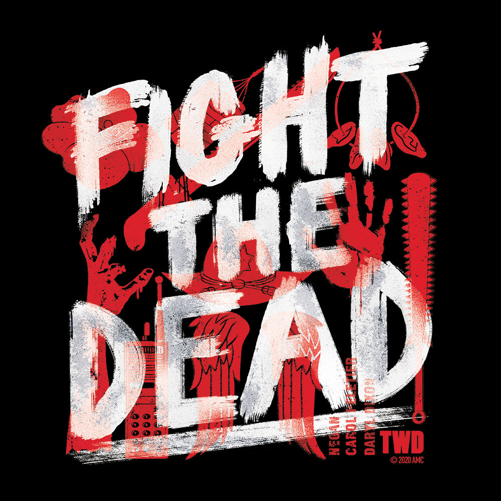The Walking Dead Fight The Dead Adult Short Sleeve T-Shirt-1