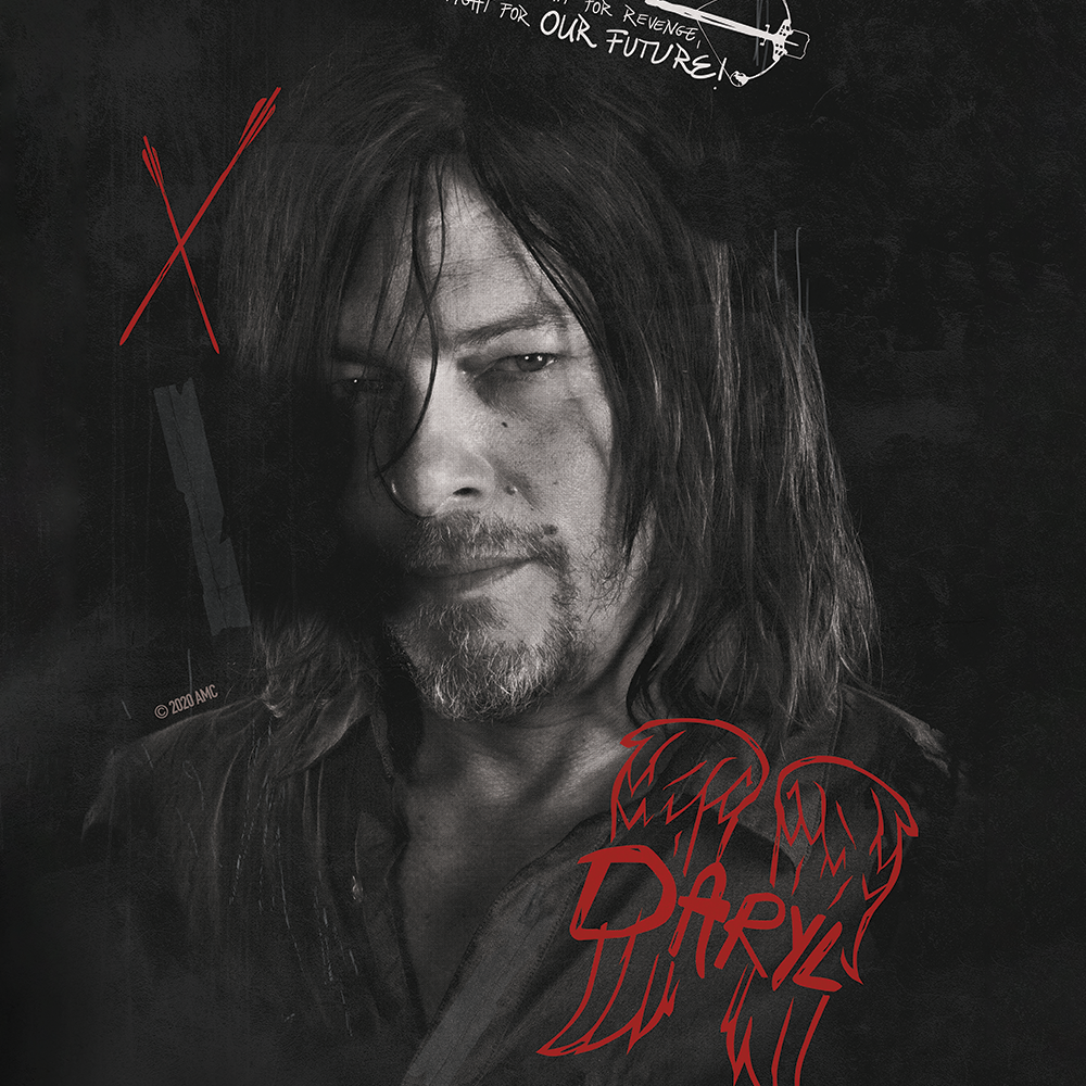 The Walking Dead Daryl Graffiti Premium Satin Poster-2
