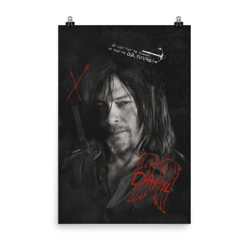 The Walking Dead Daryl Graffiti Premium Satin Poster-1