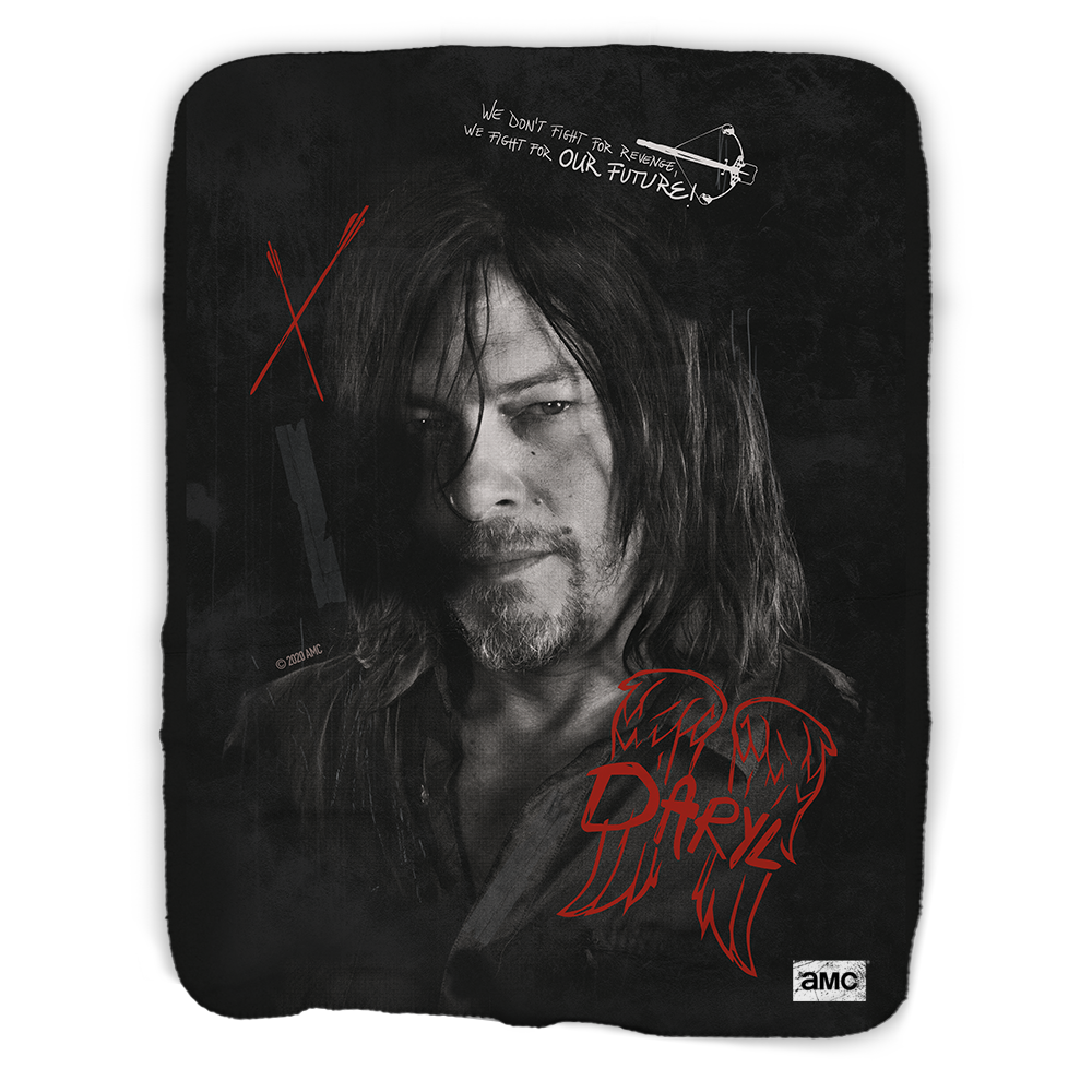 The Walking Dead Daryl Graffiti  Sherpa Blanket-0