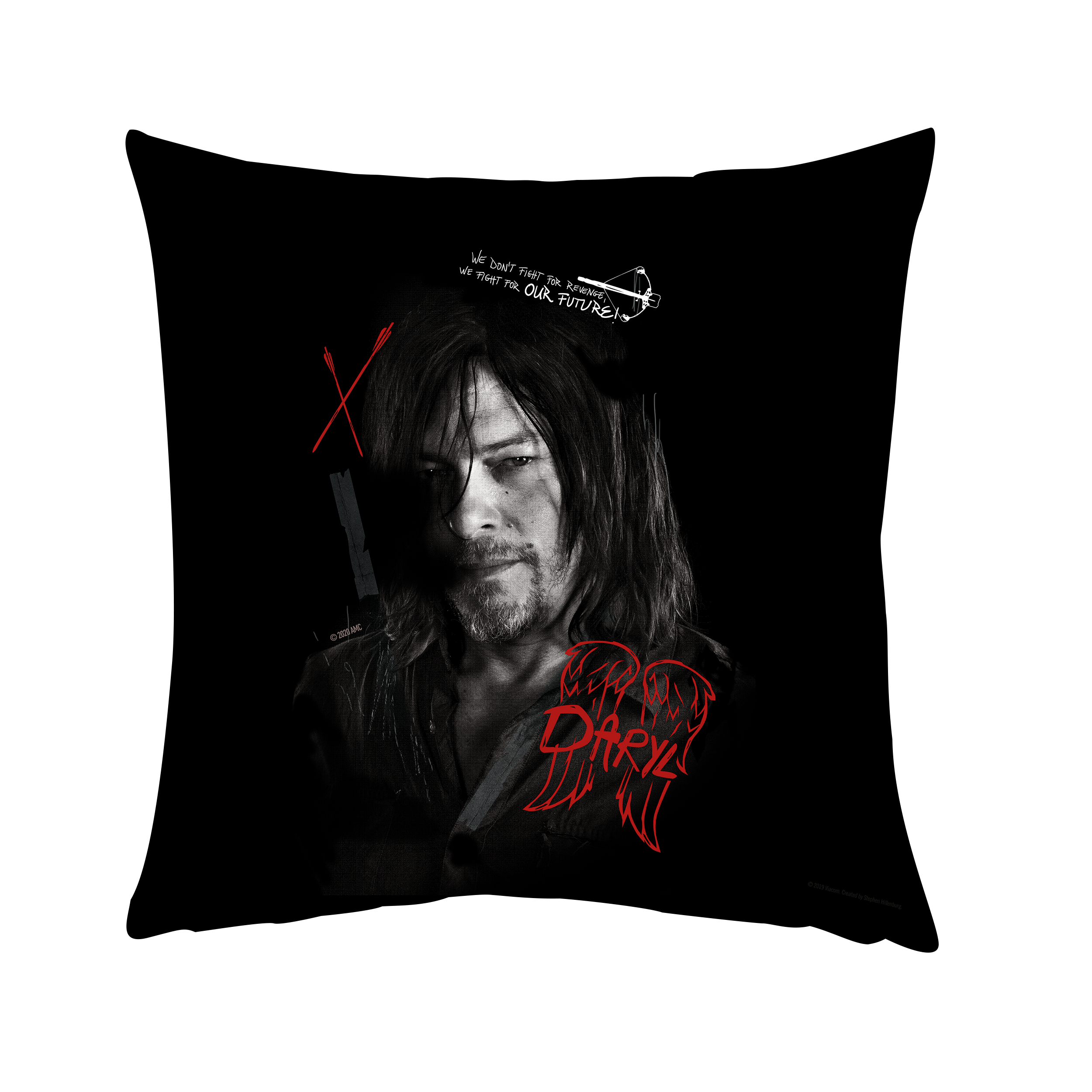 The Walking Dead Daryl Graffiti Throw Pillow-0