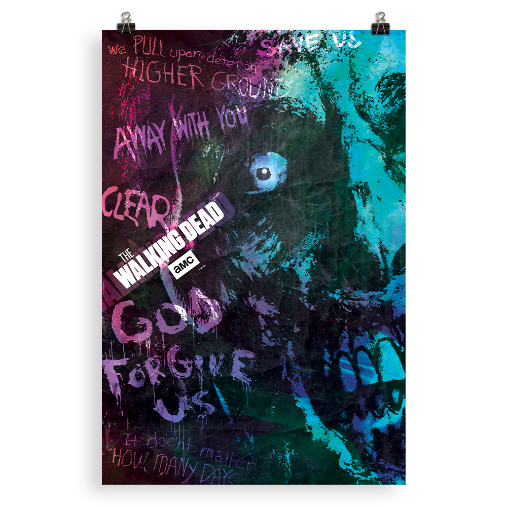 The Walking Dead Graffiti Walker Premium Satin Poster-0
