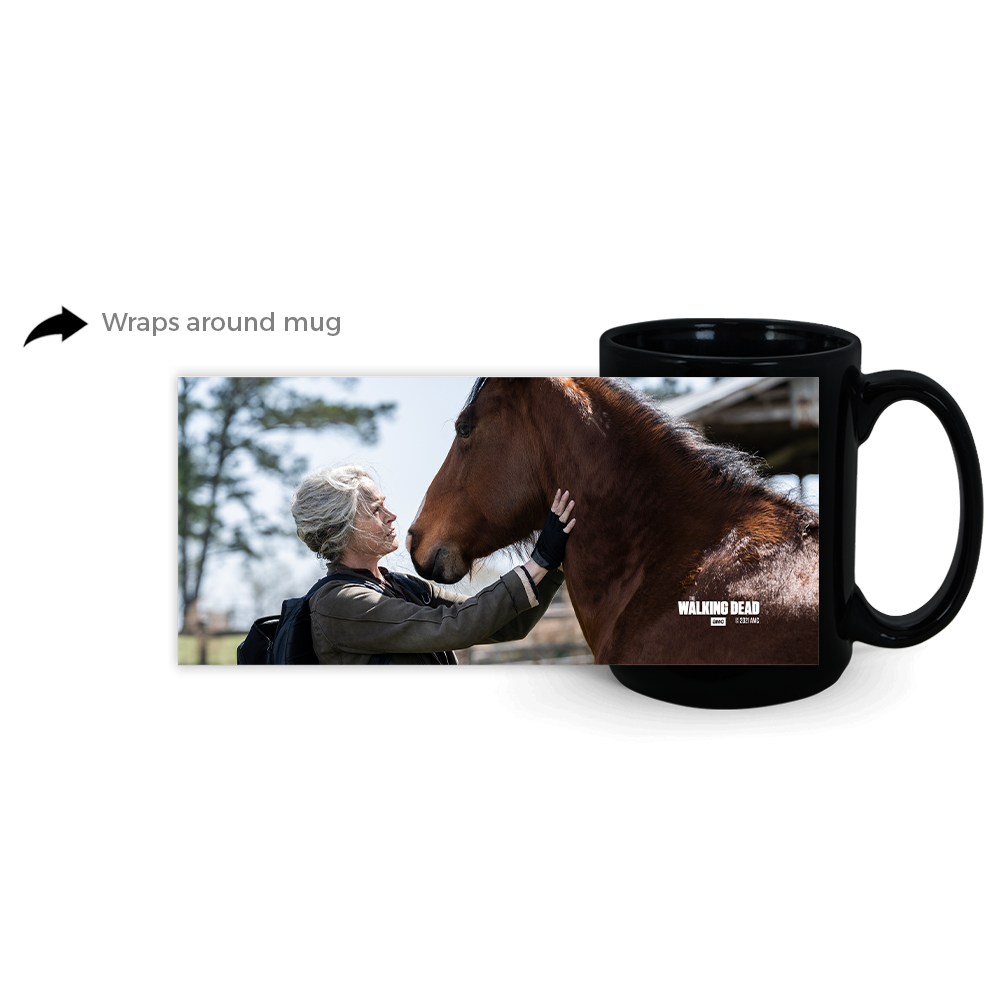 The Walking Dead Carol and Horse Black Mug