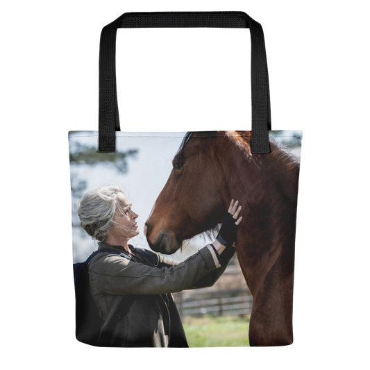 The Walking Dead Carol and Horse Premium Tote Bag-1