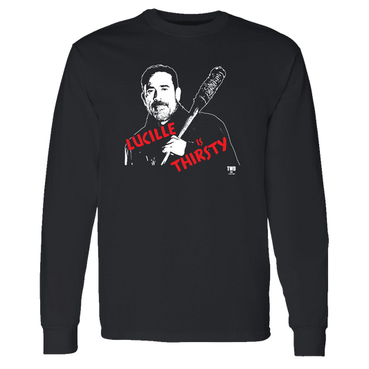 The Walking Dead Lucille Is Thirsty Adult Long Sleeve T-Shirt-0