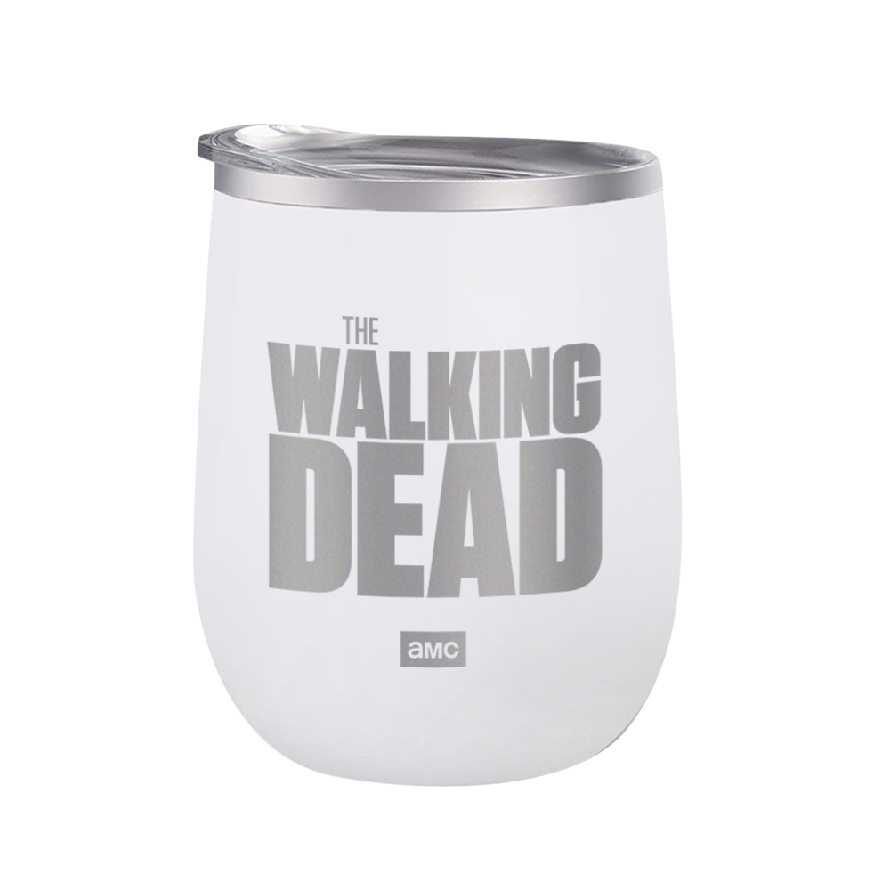 The Walking Dead Logo Laser Engraved Wine Tumbler with Straw-1