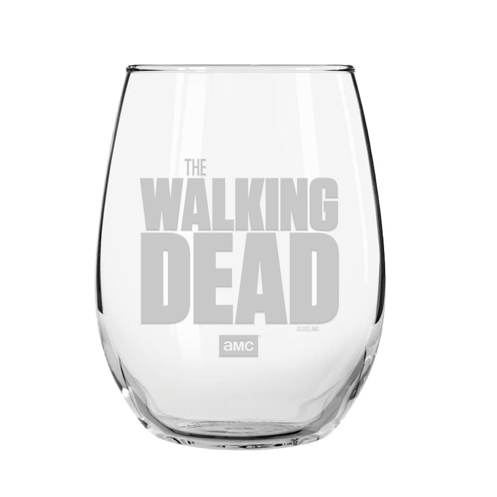 The Walking Dead Logo Laser Engraved Stemless Wine Glass-0