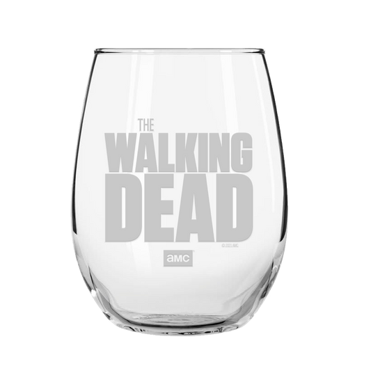The Walking Dead Logo Laser Engraved Stemless Wine Glass-0