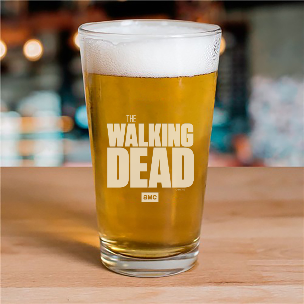 The Walking Dead Logo Laser Engraved Pint Glass-0