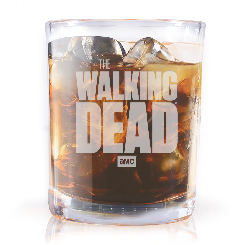 The Walking Dead Logo Laser Engraved Rocks Glass