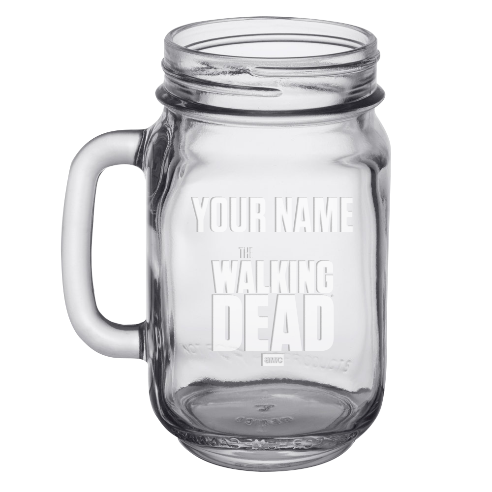 The Walking Dead Logo Laser Engraved Mason Jar-0