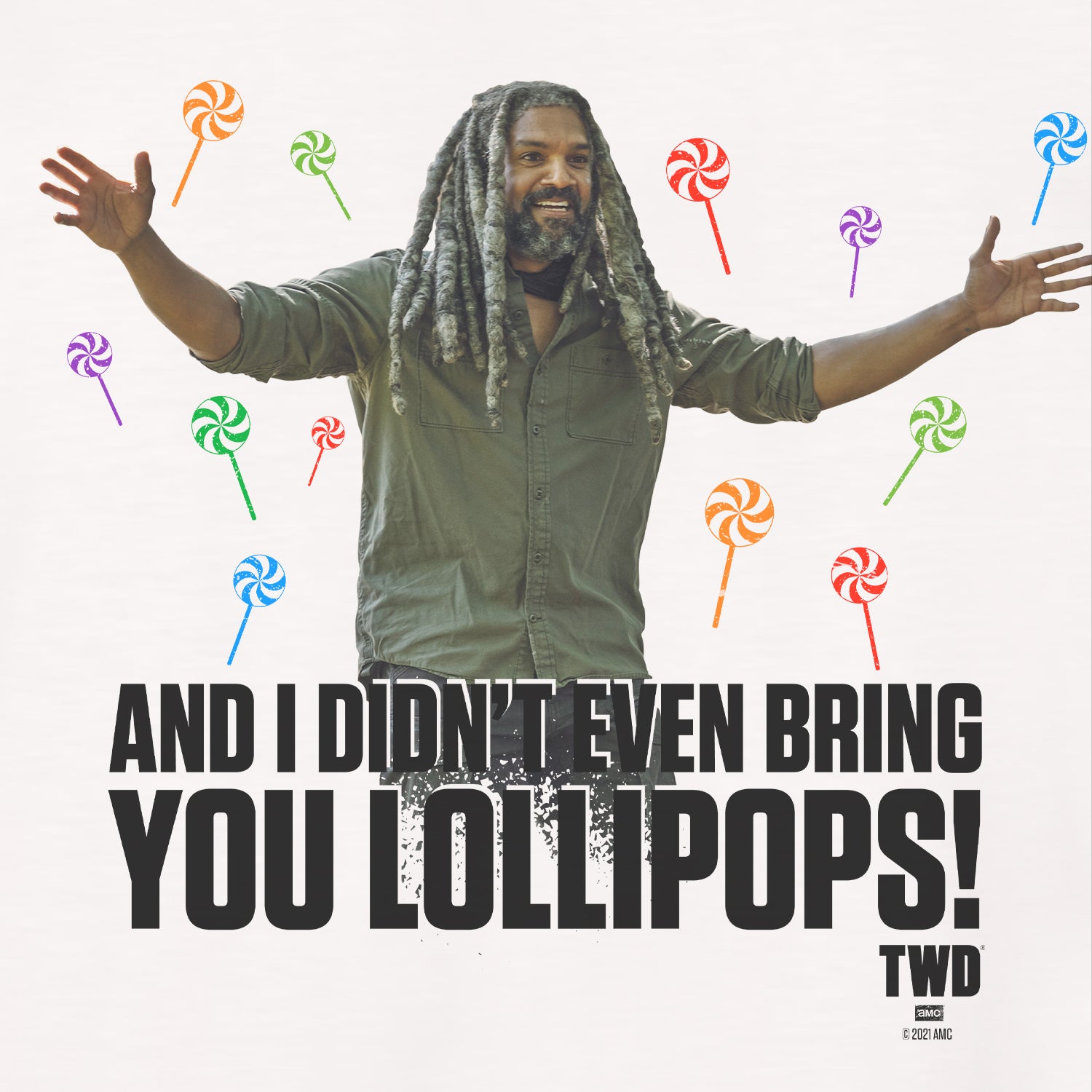 The Walking Dead Ezekiel Lollipops Adult Short Sleeve T-Shirt-1