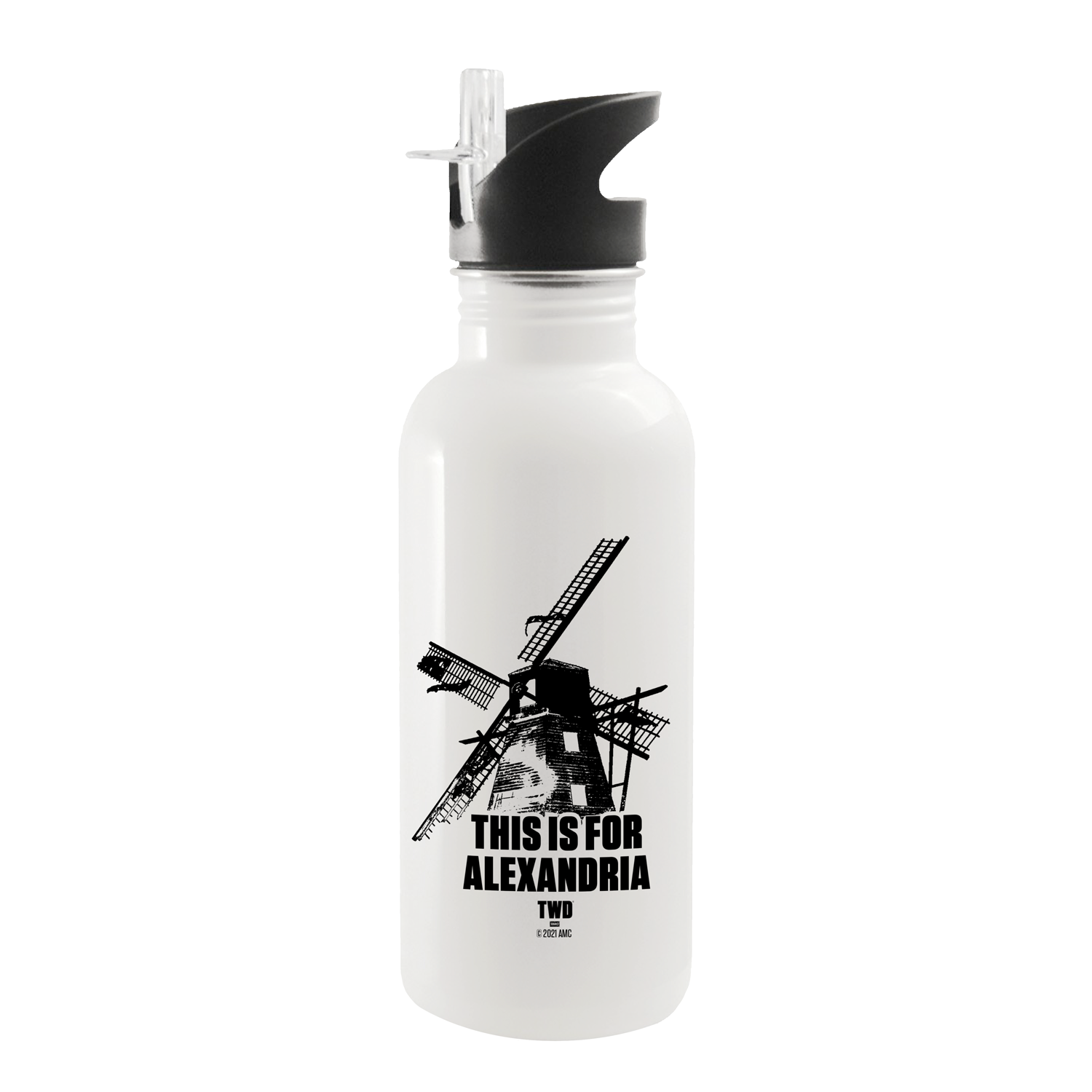 The Walking Dead This Is For Alexandria 20 oz Screw Top Water Bottle with Straw-0