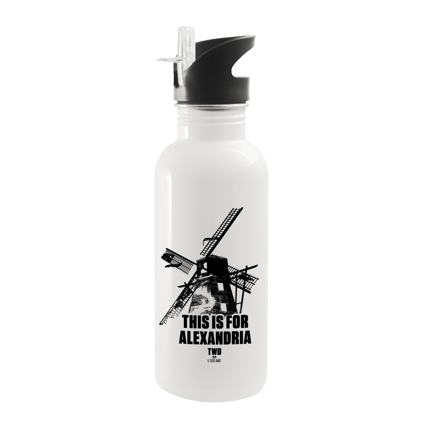 The Walking Dead This Is For Alexandria 20 oz Screw Top Water Bottle with Straw