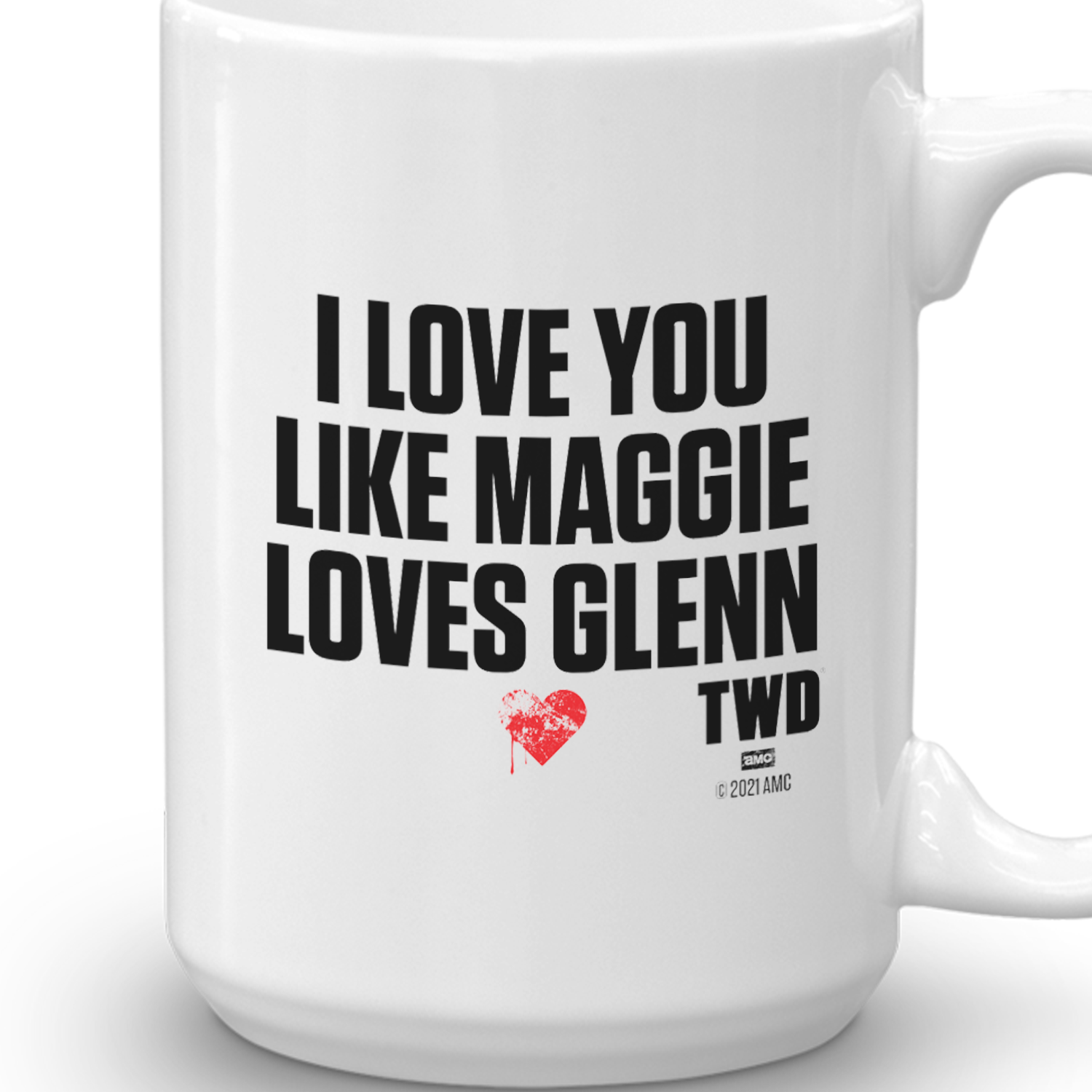 The Walking Dead Maggie Loves Glenn White Mug