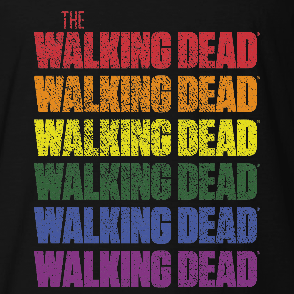 The Walking Dead Pride Repeat Logo Adult Short Sleeve T-Shirt-3