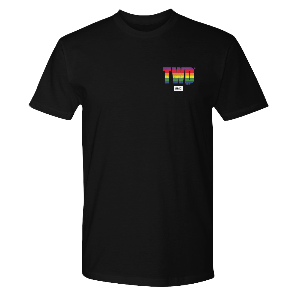 The Walking Dead Pride Repeat Logo Adult Short Sleeve T-Shirt-0