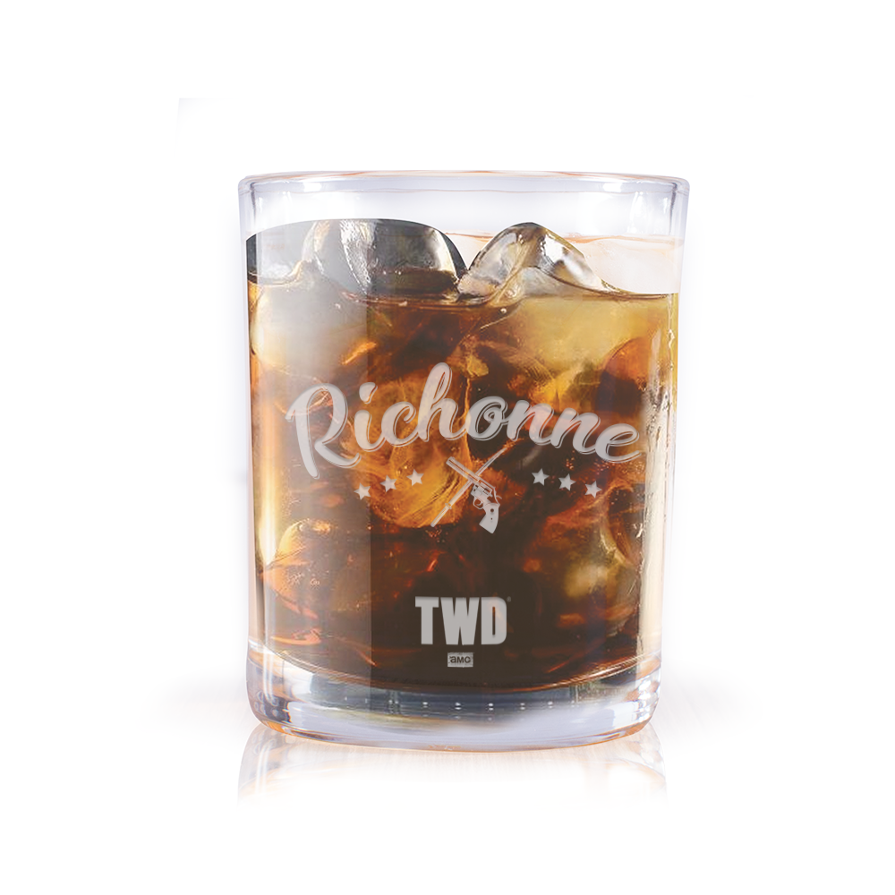 The Walking Dead Richonne Laser Engraved Rocks Glass