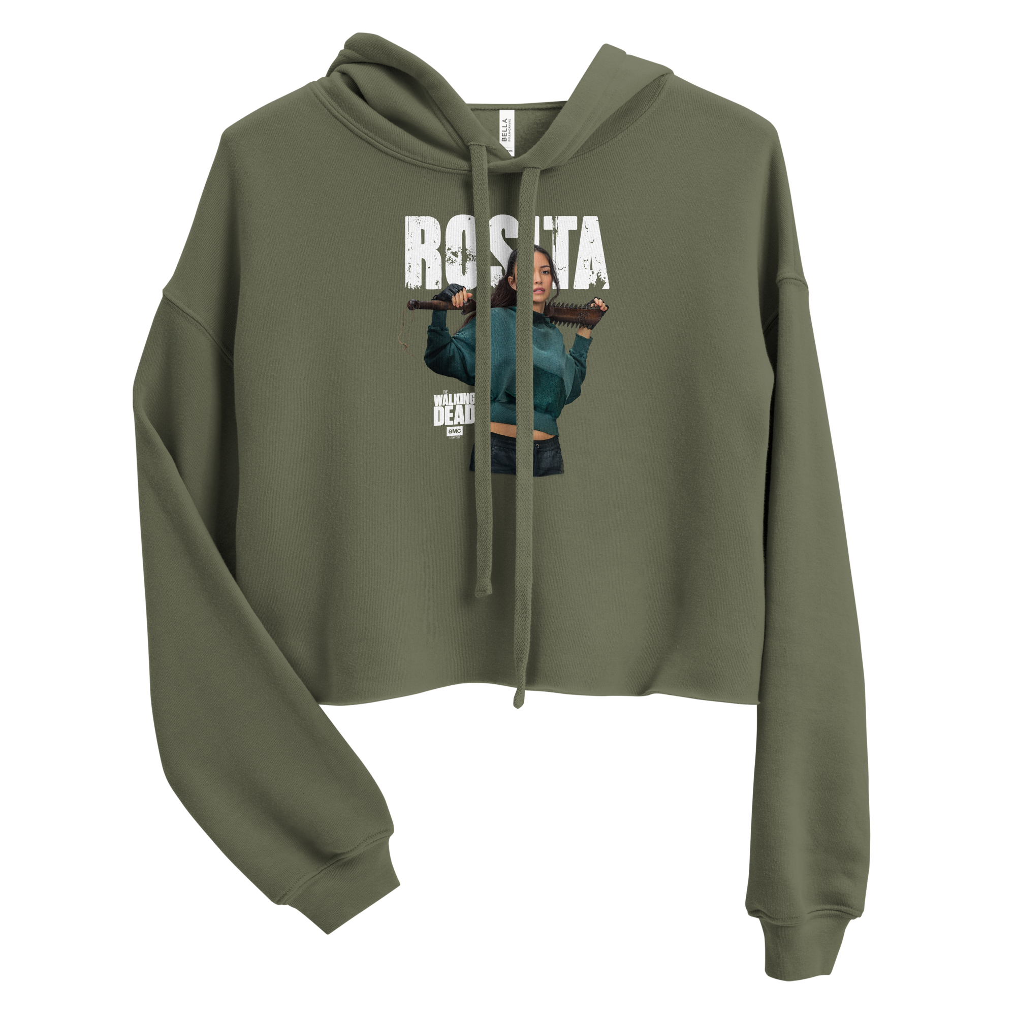 The Walking Dead Rosita Women's Fleece Crop Hooded Sweatshirt-4