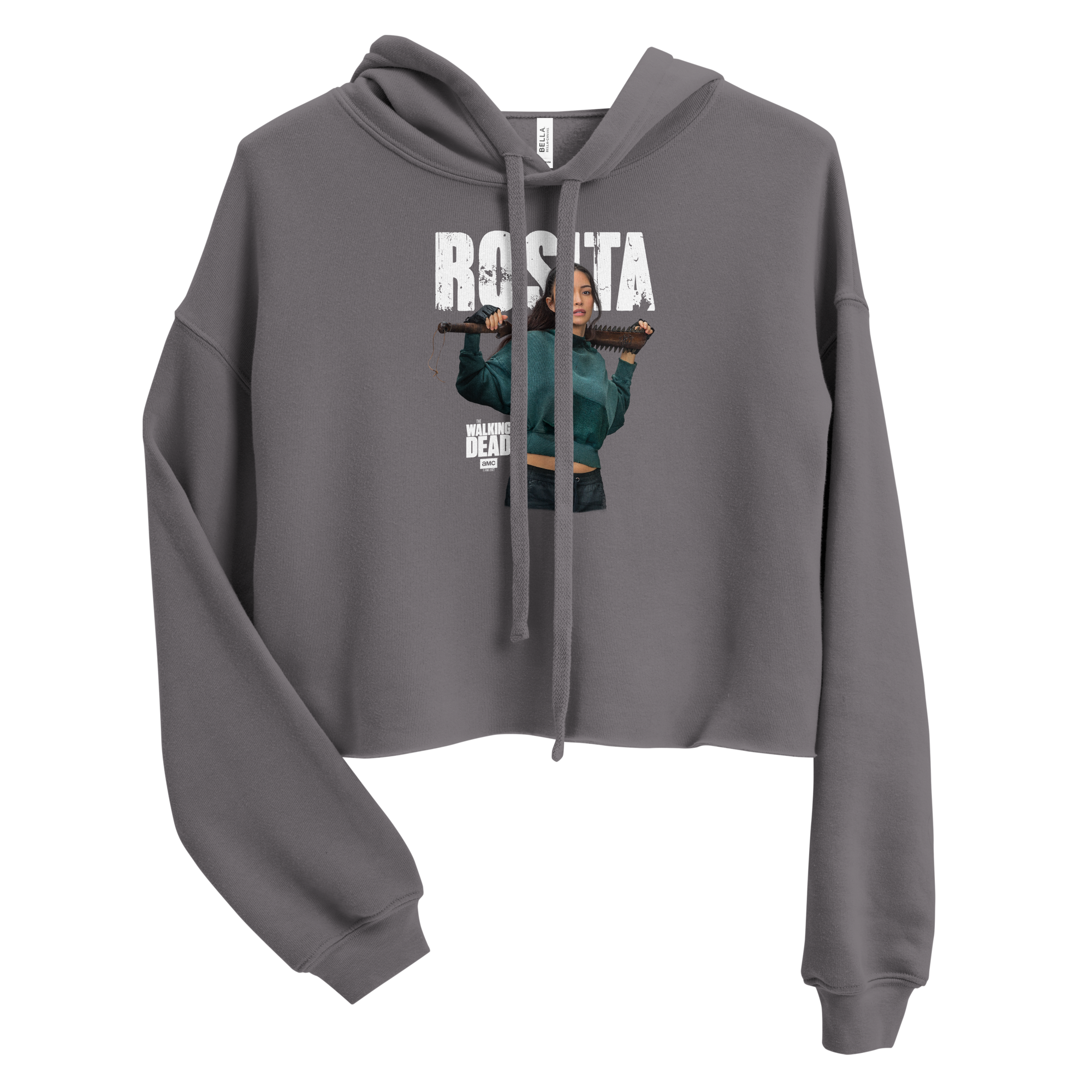 The Walking Dead Rosita Women's Fleece Crop Hooded Sweatshirt-3