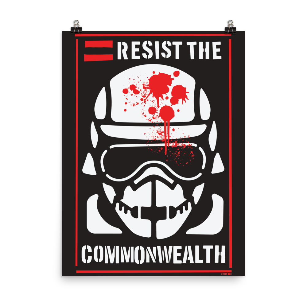 The Walking Dead Resist the Commonwealth Premium Satin Poster-0