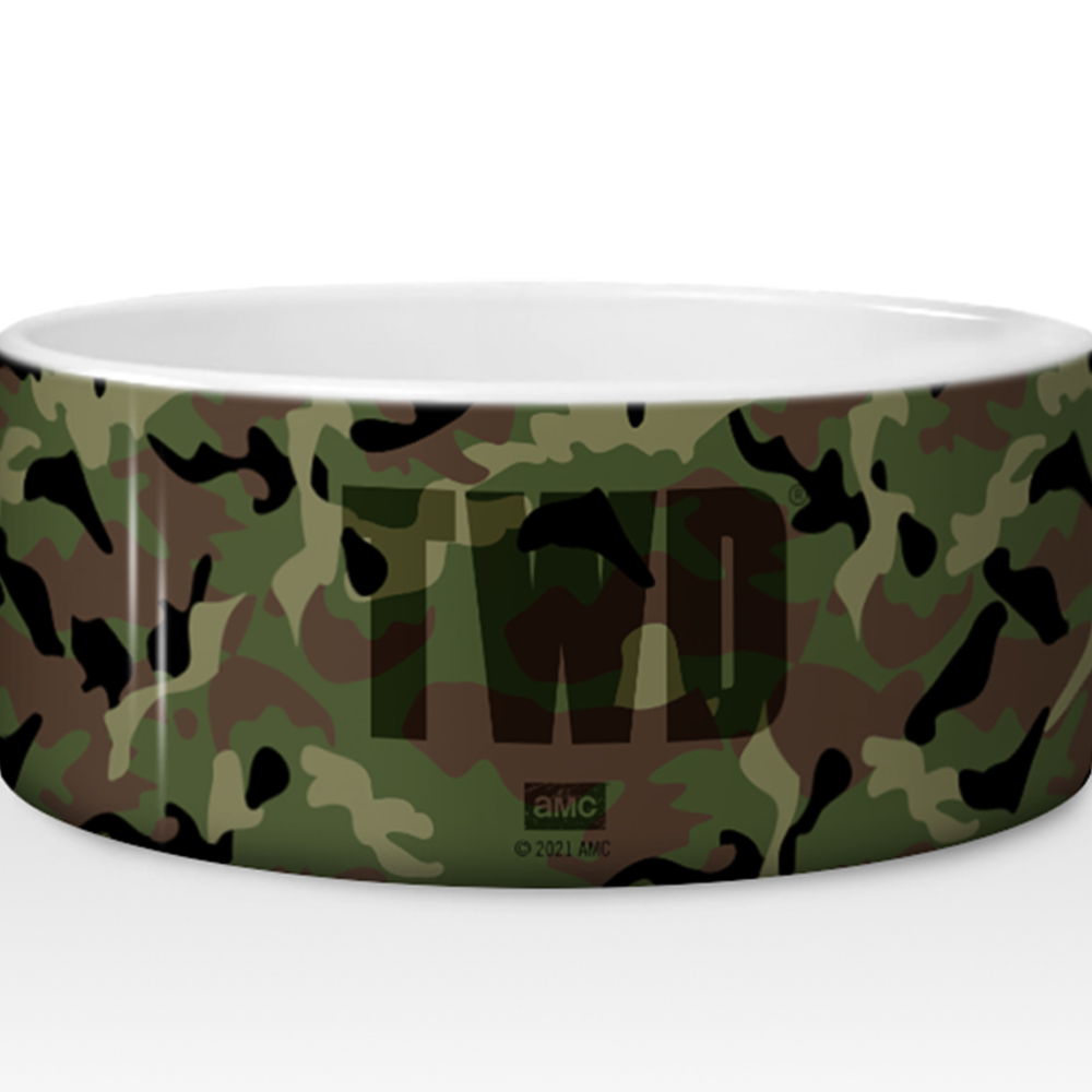 The Walking Dead Camo Logo Pet Bowl