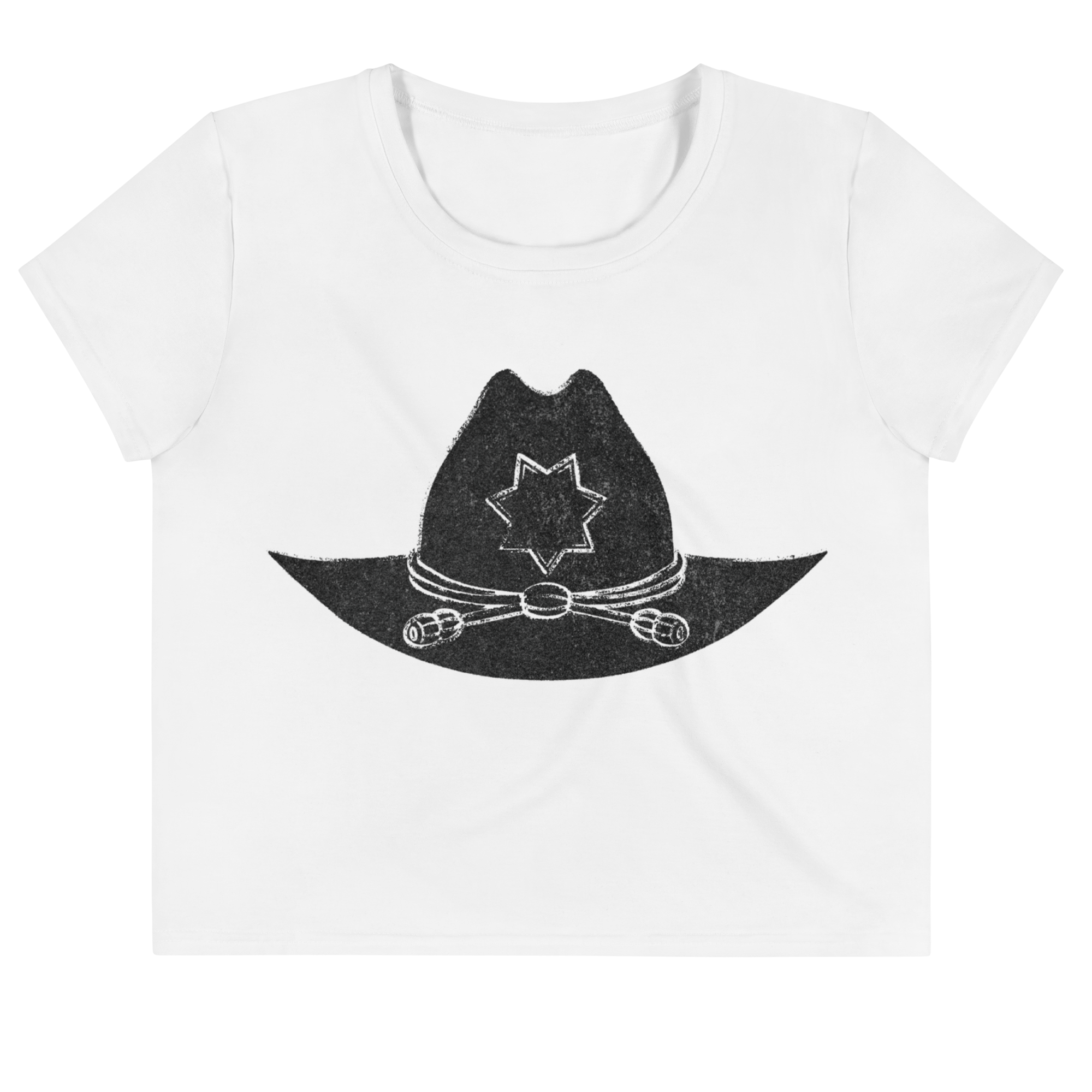 The Walking Dead Sheriff's Hat Women's Cropped Tee-0