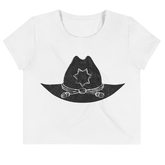 The Walking Dead Sheriff's Hat Women's Cropped Tee-0