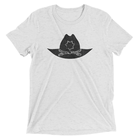 The Walking Dead Sheriff's Hat Adult Tri-Blend T-Shirt-0