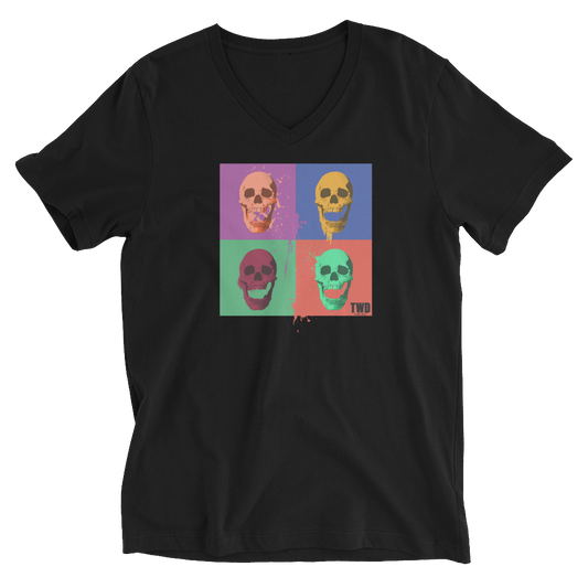 The Walking Dead Skull Pop V-Neck Short Sleeve T-Shirt-0