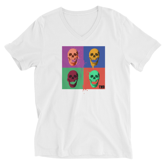 The Walking Dead Skull Pop V-Neck Short Sleeve T-Shirt-1