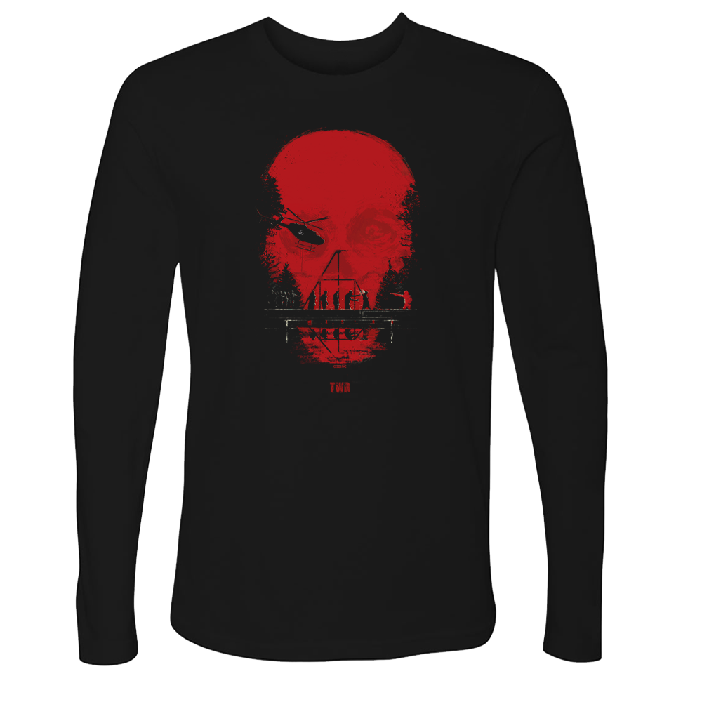 The Walking Dead Skull Adult Long Sleeve T-Shirt-2