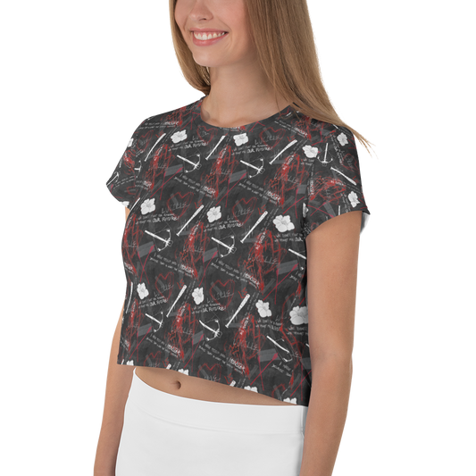 The Walking Dead Survival Women's All-Over Print Crop T-Shirt-4