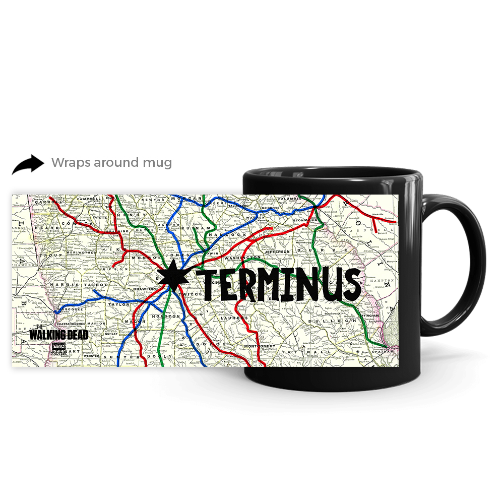 The Walking Dead Terminus Map Black Mug