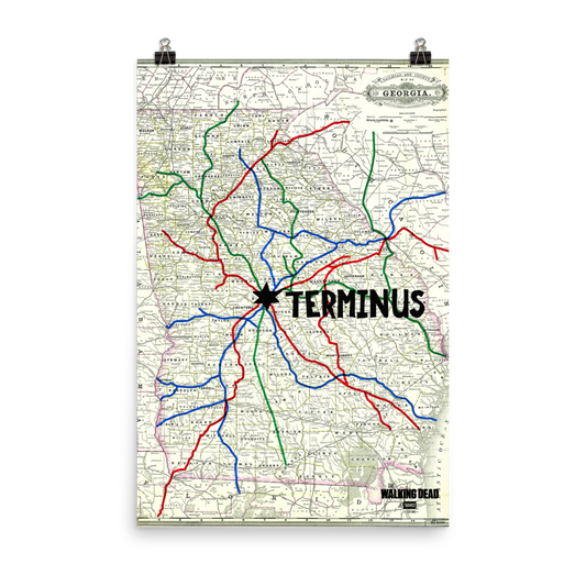 The Walking Dead Terminus Map Premium Satin Poster-0